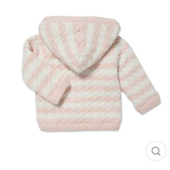 Angel Dear Sherpa Zipper Jacket with Hood in pink/white 0-6m - Picture 2 of 7